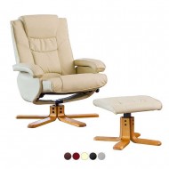 FREMONT Leather Recliner with Matching Footstool and Optional Massage / Heat Function