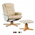 FREMONT Leather Recliner with Matching Footstool and Optional Massage / Heat Function
