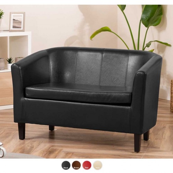 JAMAICA 2 Seat Curved Faux Leather Tub Sofas