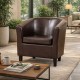 JAMAICA Single Seat Curved Faux Vegan Leather Tub Chair