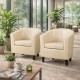 JAMAICA Single Seat Curved Faux Vegan Leather Tub Chair