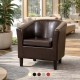 JAMAICA Single Seat Curved Faux Vegan Leather Tub Chair