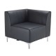 MODAL Black Faux Leather Modular Seating - Straight Unit