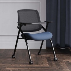 STRATA Black Mesh Back Folding Conference Meeting Room Chair with Arms