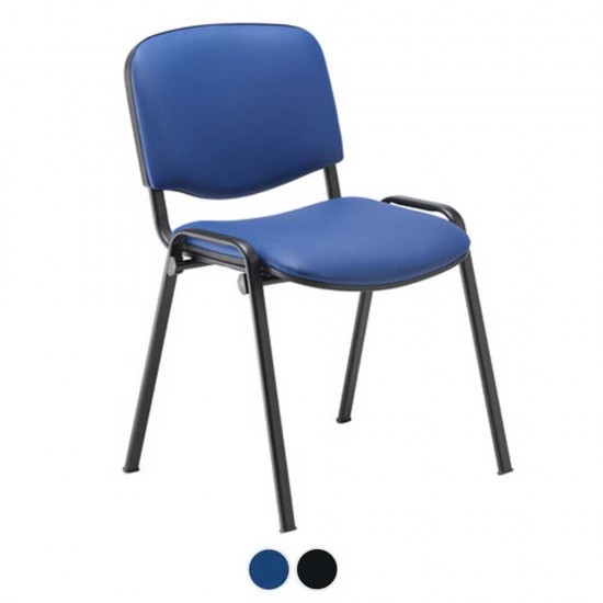 ISO BLACK FRAME Wipe Clean PU Stackable Conference Meeting Room Chairs