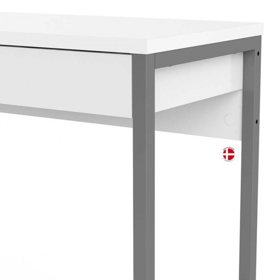 BO-AKTIV Compact Desk with 2 Drawers - White High Gloss