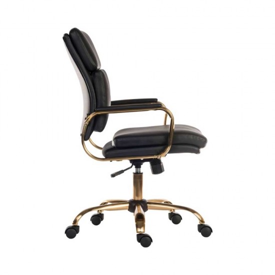 PATINO Retro Design Vintage Style White Leather Office Chair