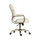 PATINO Retro Design Vintage Style White Leather Office Chair