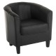 ROMSEY Black Leather Office Tub Chair