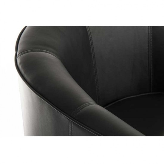 ROMSEY Black Leather Office Tub Chair