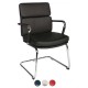 BELLONA VISITOR Contemporary Design Red Leather Cantilever Office Chair