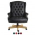 DRUMOAK Large Black Leather Traditional Style Executive Office Armchair