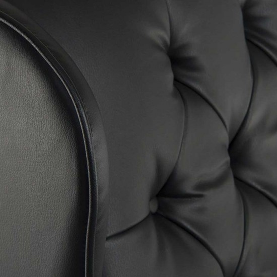 DRUMOAK Large Black Leather Traditional Style Executive Office Armchair