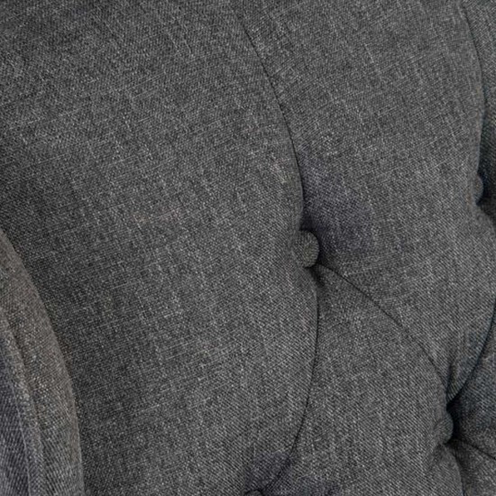 DRUMOAK Large Grey Fabric Traditional Style Executive Office Armchair