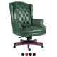 DRUMOAK Large Green Leather Traditional Executive Office Chairs DRUMOAK Large Green Leather Traditional Executive Office Chairs