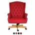 DRUMOAK Large Red Leather Traditional Style Executive Office Armchair