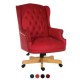DRUMOAK Large Red Leather Traditional Style Executive Office Armchair DRUMOAK Large Red Leather Traditional Style Executive Office Armchair