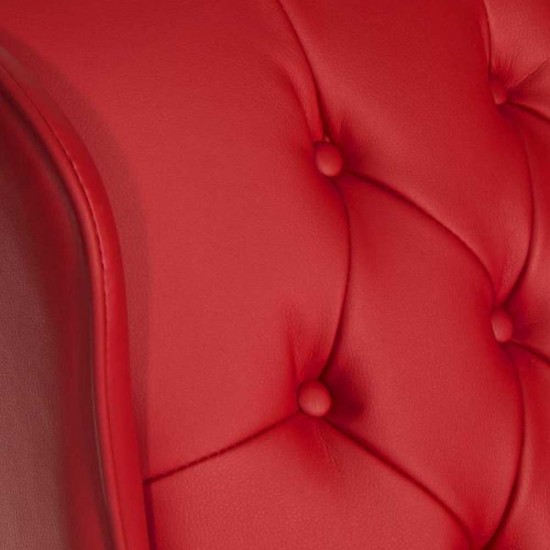 DRUMOAK Large Red Leather Traditional Style Executive Office Armchair DRUMOAK Large Red Leather Traditional Style Executive Office Armchair