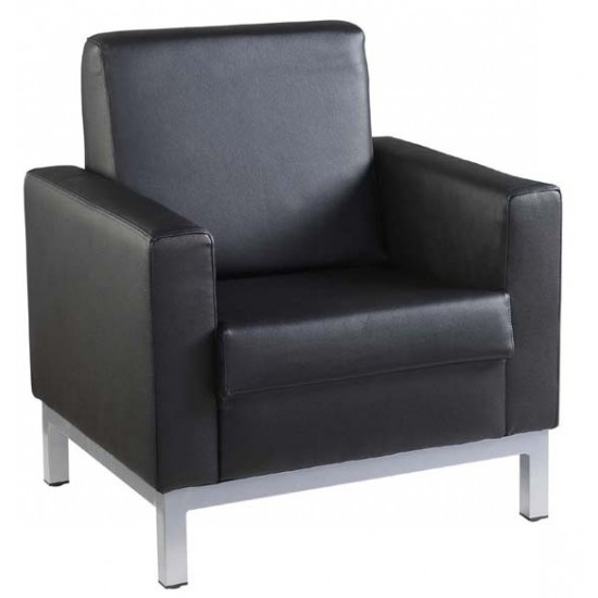 Como Contemporary Black Leather Armchair, Contemporary Black Leather Chair