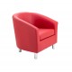 HOBOKEN Faux Leather Tub Chair in Bright Colours - Metal Feet