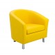 HOBOKEN Faux Leather Tub Chair in Bright Colours - Metal Feet