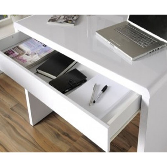 OSAKA Modern Curved Gloss White Laptop/ Computer Desks