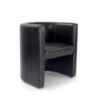 METRO (Tub) - High Back Brown Faux Leather Tub Chair