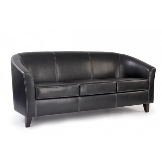 METRO (3 Seat Tub) - Contemporary Brown Leather Effect Tub Sofas