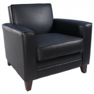 NEWPORT (armchair) black leather office reception armchair