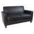 NEWPORT (2 Seat) Black Leather Office Reception Sofa