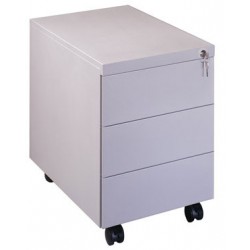 Underdesk 3 Drawer Mobile Steel Filing Cabinet/Storage Pedestal