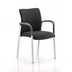 BARNES Black Fabric Stackable Meeting Room Chairs with Arms 