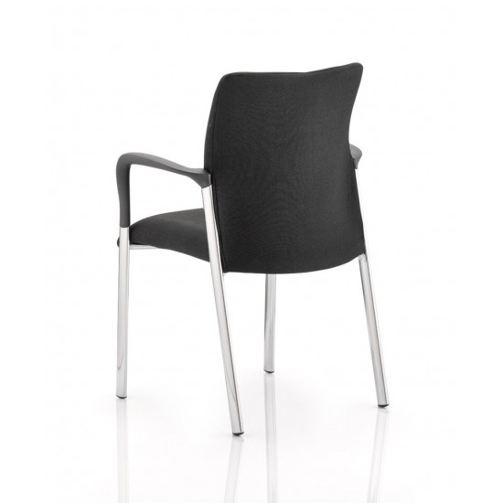 BARNES Black Fabric Stackable Meeting Room Chairs with Arms 