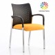 BARNES Meeting Room Chairs with Arms, Chrome Frame, Nylon Back,  Bespoke Colour Seat Options