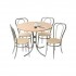 FLEUR Light Wood and Chrome Bistro Set., 900mm Round Table with 4 Chairs