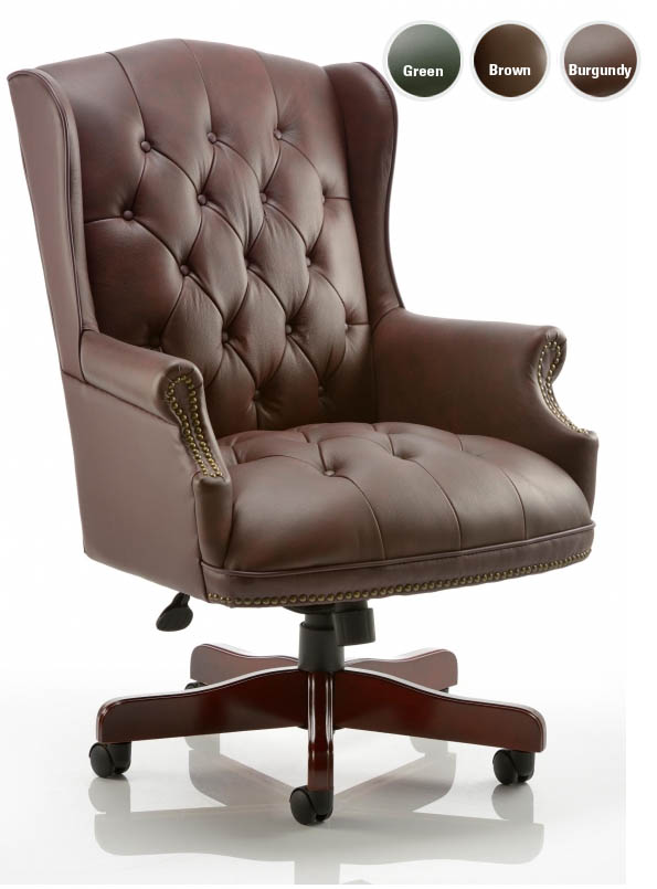 Drumoak Large Burgundy Leather Traditional Office Study Chairs Drumoak By