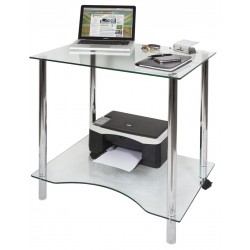 GIORGIO Contemporary Clear Glass Computer Desk/ Workstation GIORGIO Contemporary Clear Glass Computer Desk/ Workstation
