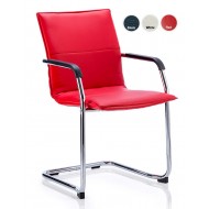 JULES Red Leather Office Visitor Boardoom Chairs