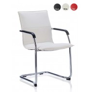 JULES White Leather Office Visitor / Boardoom Chairs