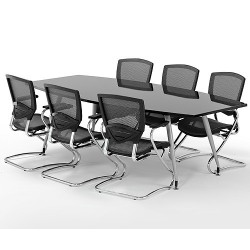 MONTREAL1800mm Contemporary Black High Gloss Boardroom Table