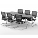MONTREAL1800mm Contemporary Black High Gloss Boardroom Table