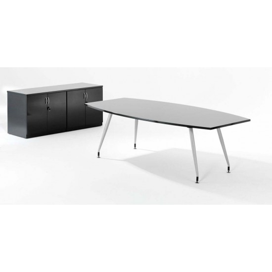 MONTREAL 2400mm Large Contemporary Black High Gloss Boardroom Table