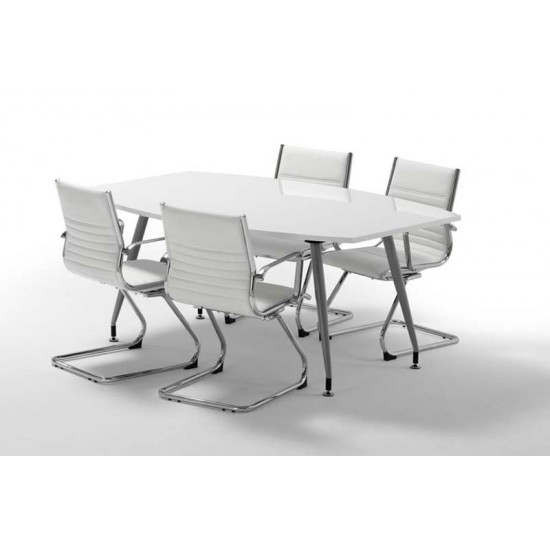 MONTREAL 1800mm Large Contemporary White High Gloss Boardroom Table