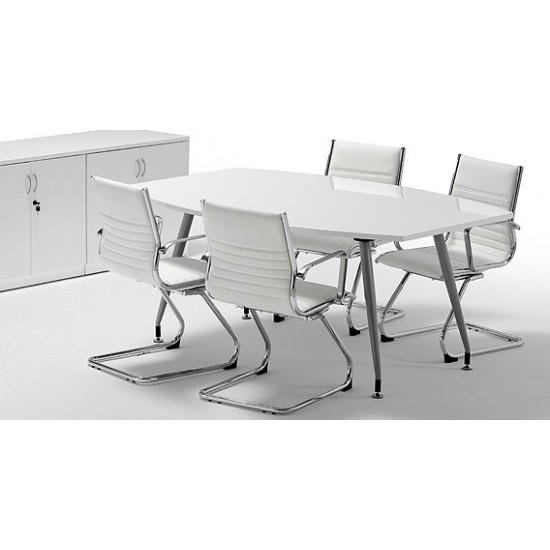 MONTREAL 1800mm Large Contemporary White High Gloss Boardroom Table