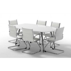 MONTREAL 1800mm Large Contemporary White High Gloss Boardroom Table