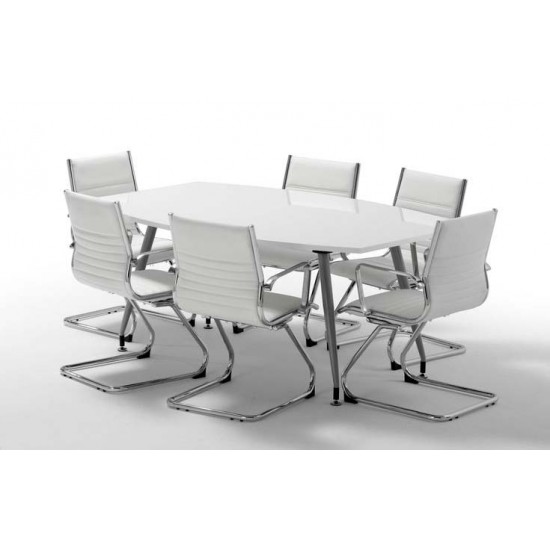 MONTREAL 1800mm Large Contemporary White High Gloss Boardroom Table