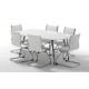 MONTREAL 1800mm Large Contemporary White High Gloss Boardroom Table
