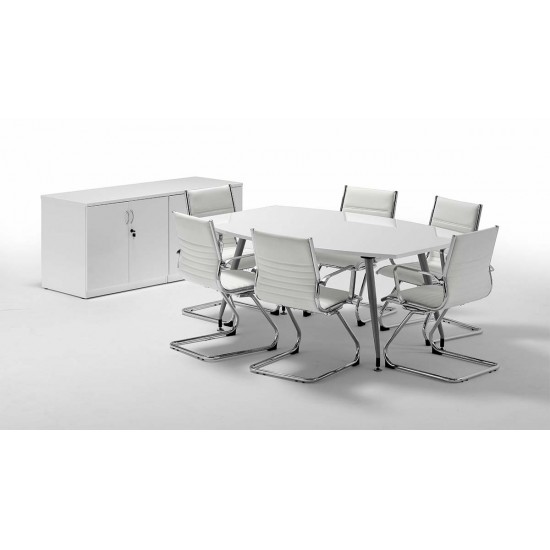 MONTREAL 1800mm Large Contemporary White High Gloss Boardroom Table