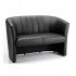PALAZZO 2 Black Leather Effect Twin Seat Tub Sofas
