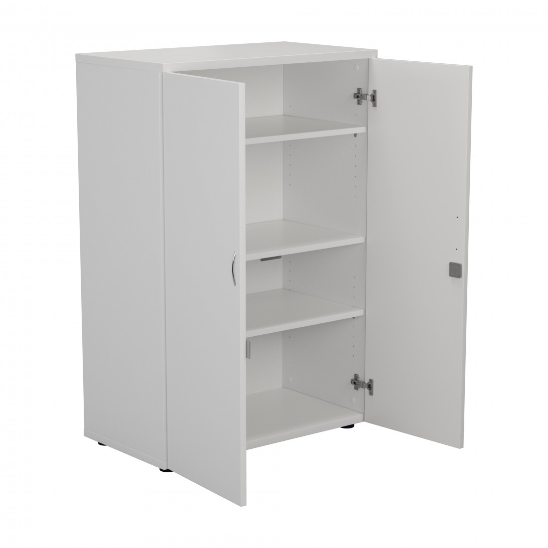 OSLO White 1200mm High 3 Shelf Lockable Office Storage Cupboard OS